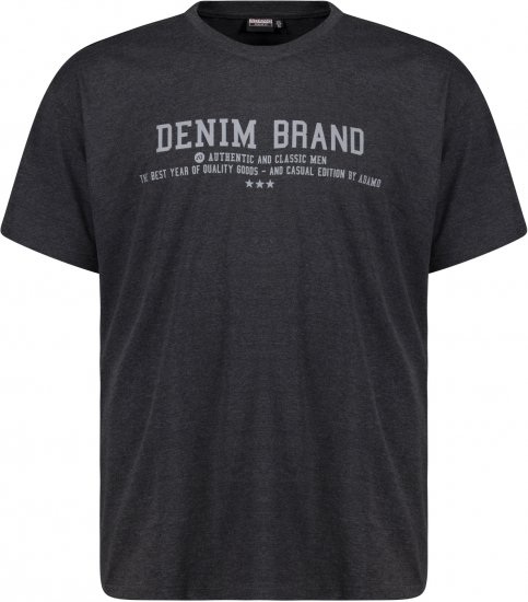 Adamo Simon Regular fit Printed T-shirt Charcoal - T-skjorter - Store T-skjorter - 2XL-14XL