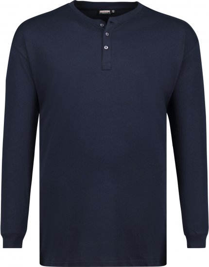Adamo Sven Regular fit Serafino Long sleeve T-shirt Navy - T-skjorter - Store T-skjorter - 2XL-14XL
