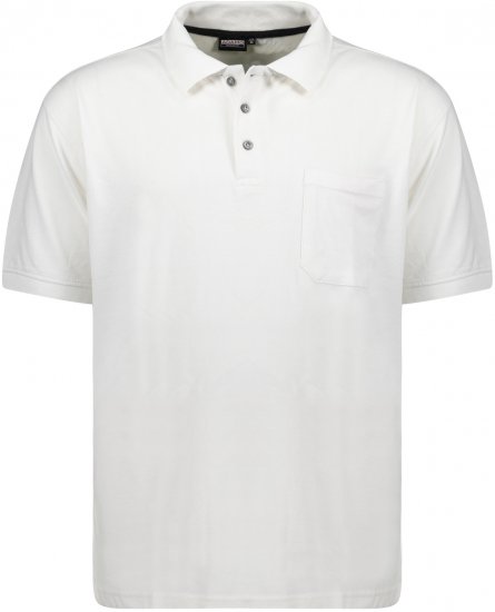 Adamo Klaas Regular fit Polo Shirt with Pocket White - Polo- & Piqueskjorter - Poloskjorte i store størrelser - 2XL-8XL
