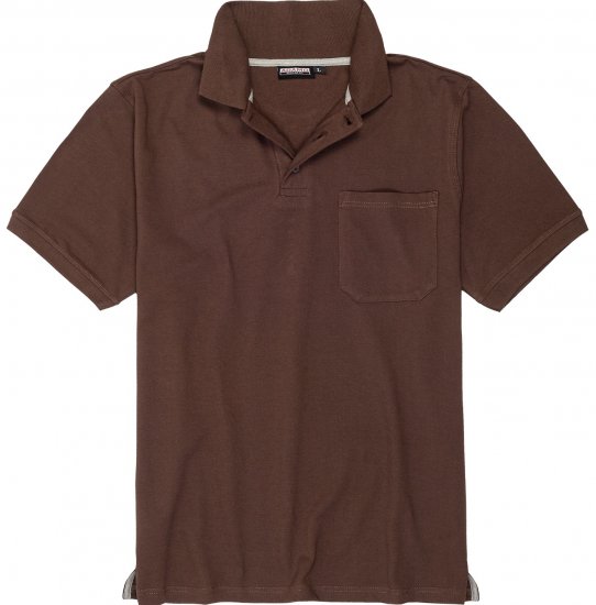 Adamo Klaas Regular fit Polo Shirt with Pocket Braun - Polo- & piqueskjorter - Poloskjorte i store størrelser - 2XL-8XL