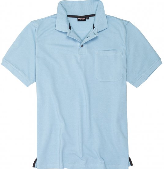 Adamo Klaas Regular fit Polo Shirt with Pocket Light Blue - Polo- & piqueskjorter - Poloskjorte i store størrelser - 2XL-8XL