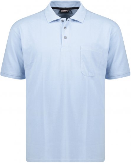 Adamo Klaas Regular fit Polo Shirt with Pocket Light Blue - Polo- & piqueskjorter - Poloskjorte i store størrelser - 2XL-8XL