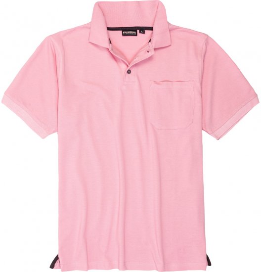 Adamo Klaas Regular fit Polo Shirt with Pocket Pink - Polo- & piqueskjorter - Poloskjorte i store størrelser - 2XL-8XL