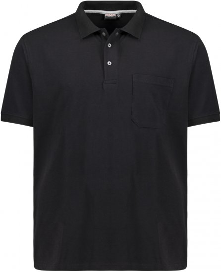 Adamo Klaas Regular fit Polo Shirt with Pocket Black - Polo- & Piqueskjorter - Poloskjorte i store størrelser - 2XL-8XL