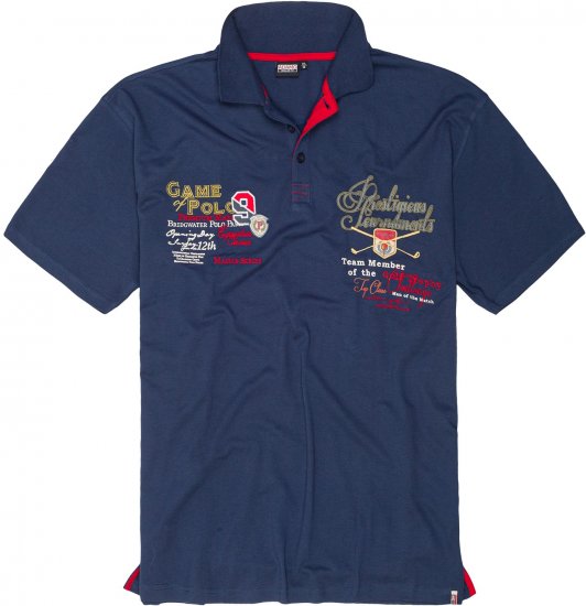 Adamo DURBAN Regular fit Polo Shirt Navy - Polo- & piqueskjorter - Poloskjorte i store størrelser - 2XL-8XL