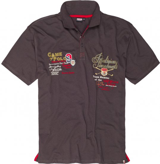 Adamo DURBAN Regular fit Polo Shirt Charocal - Polo- & piqueskjorter - Poloskjorte i store størrelser - 2XL-8XL
