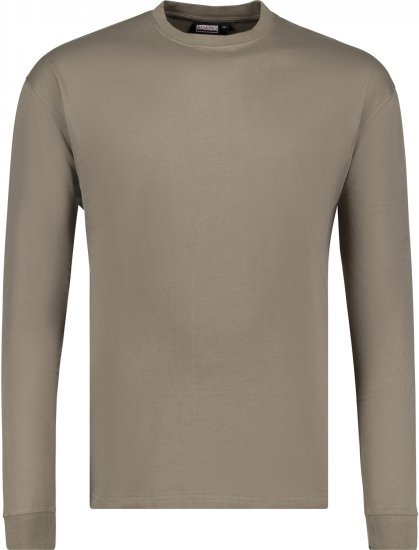 Adamo Floyd Comfort fit Long sleeve T-shirt Khaki - T-skjorter - Store T-skjorter - 2XL-14XL