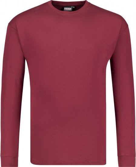 Adamo Floyd Comfort fit Long sleeve T-shirt Burgundy - T-skjorter - Store T-skjorter - 2XL-14XL