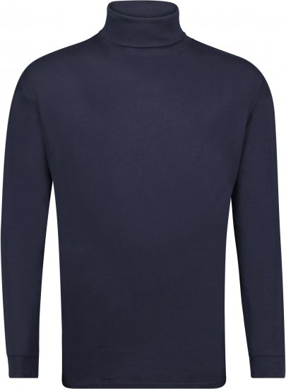Adamo Fabio Comfort fit Turtleneck Long sleeve T-shirt Navy - T-skjorter - Store T-skjorter - 2XL-14XL
