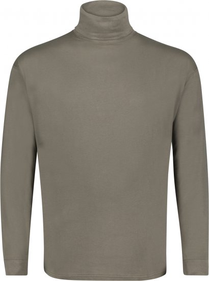 Adamo Fabio Comfort fit Turtleneck Long sleeve T-shirt Khaki - T-skjorter - Store T-skjorter - 2XL-14XL