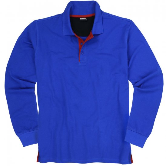 Adamo Peter Comfort fit Long sleeve Polo Blue - Polo- & piqueskjorter - Poloskjorte i store størrelser - 2XL-8XL