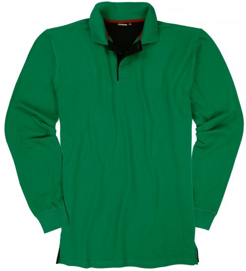 Adamo Peter Comfort fit Long sleeve Polo Green - Polo- & Piqueskjorter - Poloskjorte i store størrelser - 2XL-8XL