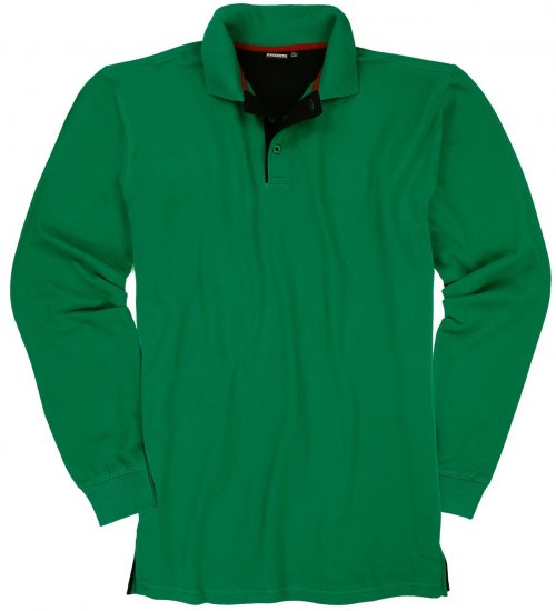 Adamo Peter Comfort fit Long sleeve Polo Green - Polo- & piqueskjorter - Poloskjorte i store størrelser - 2XL-8XL
