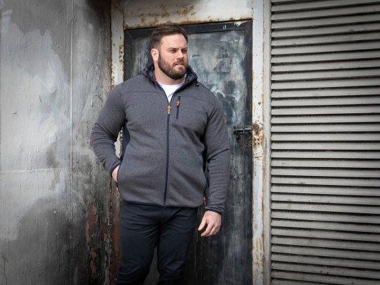 D555 Conrad Detachable Hood Bonded Fleece Zip Through Hoody Mørkeblå - Gensere og hettegensere - Store hettegensere - 2XL-14XL