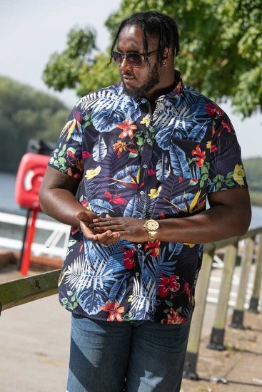 D555 TOBY Multi Colour Hawaiian AO Print Shirt - Skjorter - Store skjorter - 2XL-8XL