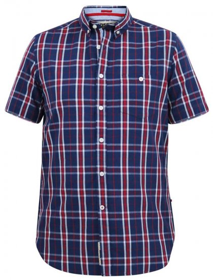 D555 ROYSTON S/S Shirt Navy - Skjorter - Store skjorter - 2XL-8XL