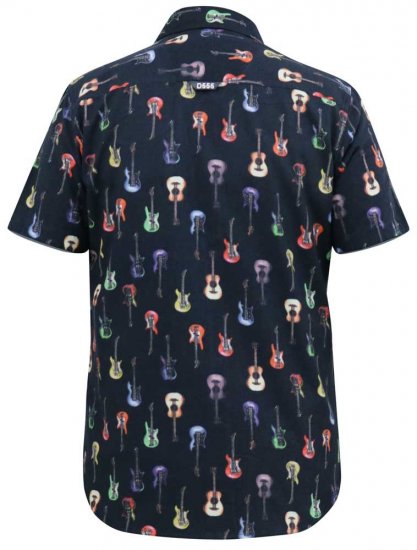 D555 BARRATT Guitar AO Printed Button Down Collar S/S Shirt - Skjorter - Store skjorter - 2XL-8XL
