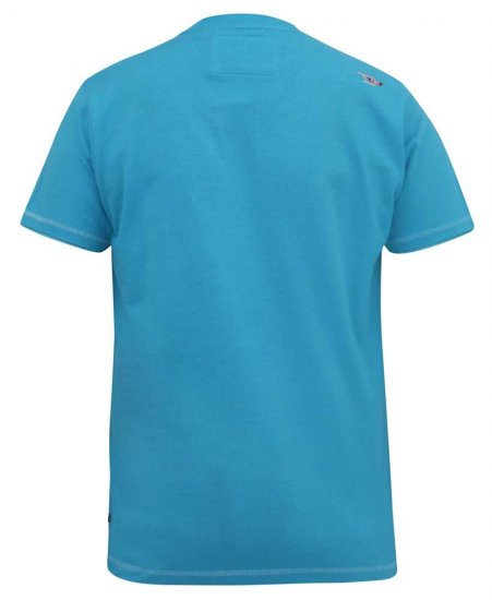 D555 AARON Surfers Paradise Printed Crew Neck T-Shirt Turquoise - T-skjorter - Store T-skjorter - 2XL-14XL