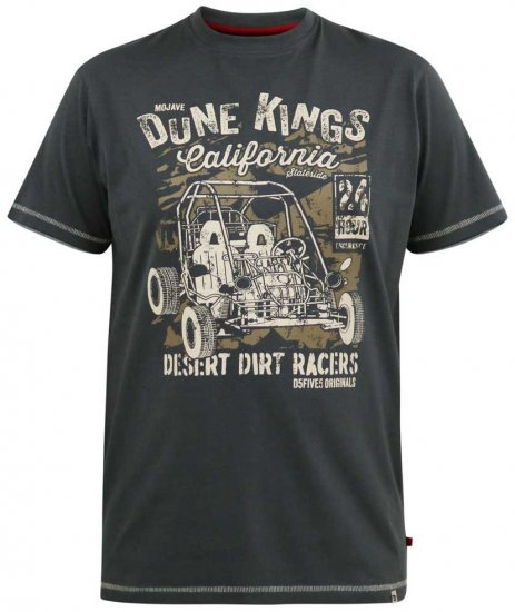 D555 BENNETT Dune Kings Buggy Printed Crew Neck T-Shirt Khaki - T-skjorter - Store T-skjorter - 2XL-14XL