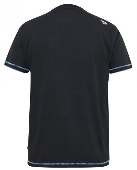 D555 BINGHAM State Of Miami Printed Crew Neck T-Shirt Black - T-skjorter - Store T-skjorter - 2XL-14XL