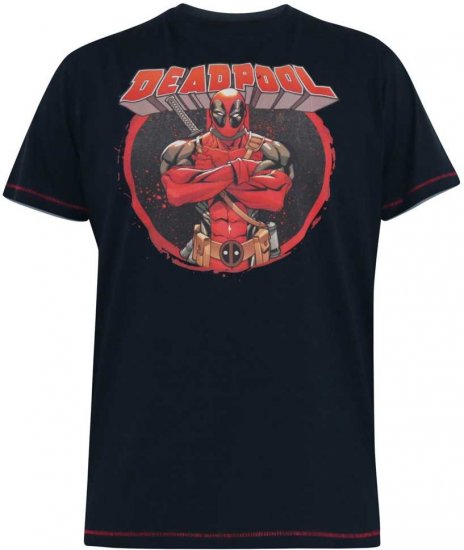 D555 WADE Official Deadpool Printed T-Shirt Dark Navy - T-skjorter - Store T-skjorter - 2XL-14XL