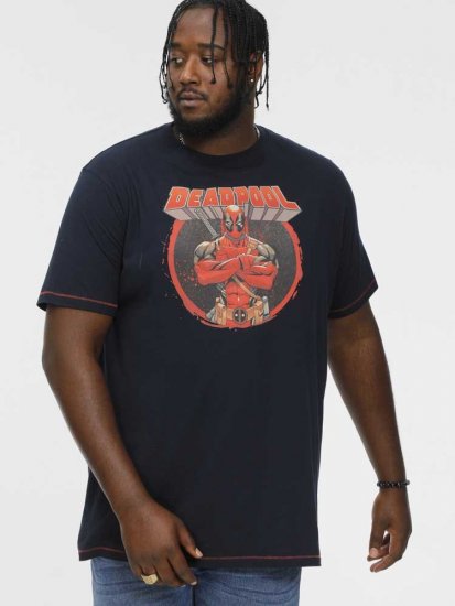 D555 WADE Official Deadpool Printed T-Shirt Dark Navy - T-skjorter - Store T-skjorter - 2XL-14XL