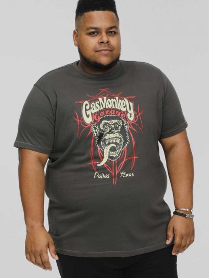 D555 DALLAS Official Gas Monkey Printed Crew Neck T-Shirt Khaki - T-skjorter - Store T-skjorter - 2XL-14XL