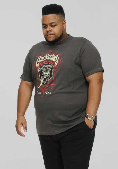 D555 DALLAS Official Gas Monkey Printed Crew Neck T-Shirt Khaki - T-skjorter - Store T-skjorter - 2XL-14XL