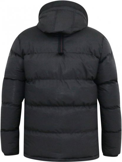 D555 DOMENIC Quilted Puffer Jacket With Half Micro Fleece Lining And Hood Black - Jakker - Store jakker - 2XL-12XL