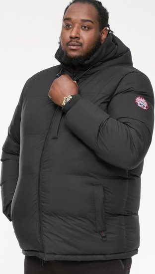 D555 DOMENIC Quilted Puffer Jacket With Half Micro Fleece Lining And Hood Black - Jakker - Store jakker - 2XL-12XL