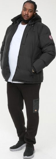 D555 DOMENIC Quilted Puffer Jacket With Half Micro Fleece Lining And Hood Black - Jakker - Store jakker - 2XL-12XL