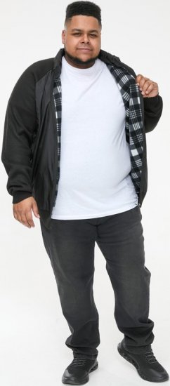 D555 MARSDEN Hybrid Knitted Jacket With Bonded Fleece Lining Black - Jakker - Store jakker - 2XL-12XL