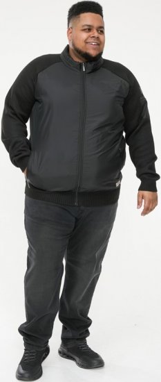 D555 MARSDEN Hybrid Knitted Jacket With Bonded Fleece Lining Black - Jakker - Store jakker - 2XL-12XL