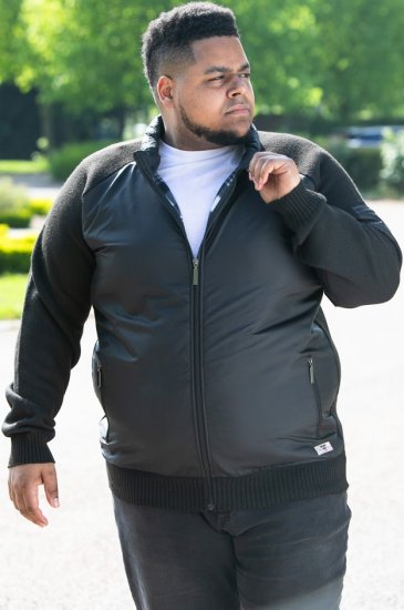 D555 MARSDEN Hybrid Knitted Jacket With Bonded Fleece Lining Black - Jakker - Store jakker - 2XL-12XL