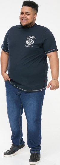 D555 GRAHAM YOSEMITE Chest And Back Printed Crew Neck T-Shirt Navy - T-skjorter - Store T-skjorter - 2XL-14XL