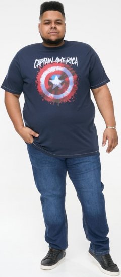 D555 ROGERS Official Captain America Printed T-Shirt Dark Navy - T-skjorter - Store T-skjorter - 2XL-14XL