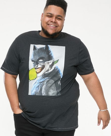 D555 MARTIN Official Batman Printed T-Shirt Washed Black - T-skjorter - Store T-skjorter - 2XL-14XL