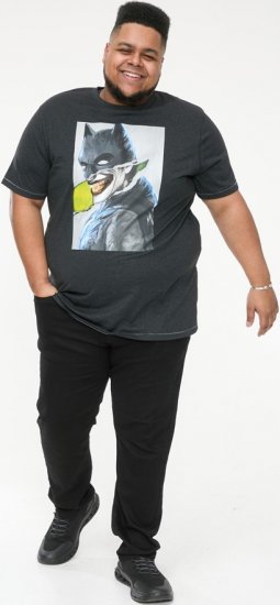 D555 MARTIN Official Batman Printed T-Shirt Washed Black - T-skjorter - Store T-skjorter - 2XL-14XL
