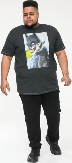 D555 MARTIN Official Batman Printed T-Shirt Washed Black - T-skjorter - Store T-skjorter - 2XL-14XL