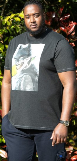 D555 MARTIN Official Batman Printed T-Shirt Washed Black - T-skjorter - Store T-skjorter - 2XL-14XL