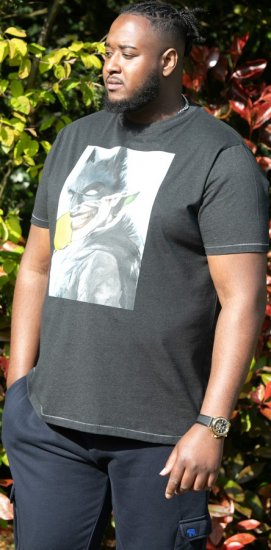 D555 MARTIN Official Batman Printed T-Shirt Washed Black - T-skjorter - Store T-skjorter - 2XL-14XL
