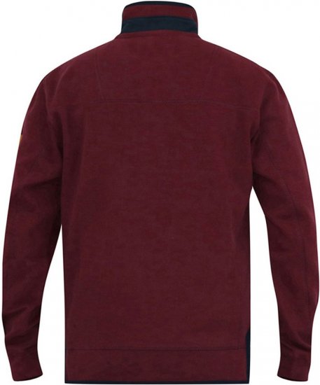 D555 HIRALDO Quarter Neck Pique Fleece Sweatshirt With Chest Embroidery Red - Gensere og hettegensere - Store hettegensere - 2XL-14XL