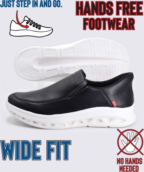 D555 Carlisle 2 Kingsize Hands Free Shoes Black - Herresko 40-52 - Herresko i store størrelser