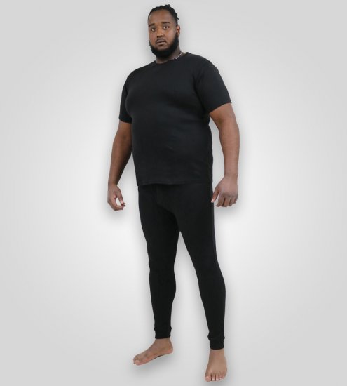 D555 Motherwell Thermal Short Sleeve T-Shirt Black - Undertøy & badetøy - Undertøy store størrelser 
