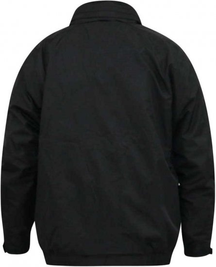 D555 Rudy Showerproof Fleece Lined Jacket With Packaway Hood - Black - Jakker - Store jakker - 2XL-12XL
