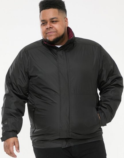 D555 Rudy Showerproof Fleece Lined Jacket With Packaway Hood - Black - Jakker - Store jakker - 2XL-12XL