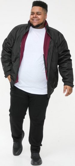 D555 Rudy Showerproof Fleece Lined Jacket With Packaway Hood - Black - Jakker - Store jakker - 2XL-12XL
