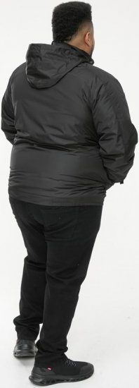 D555 Rudy Showerproof Fleece Lined Jacket With Packaway Hood - Black - Jakker - Store jakker - 2XL-12XL