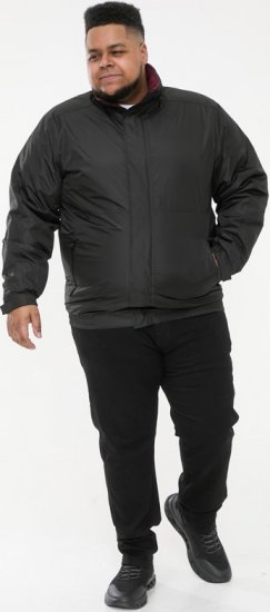D555 Rudy Showerproof Fleece Lined Jacket With Packaway Hood - Black - Jakker - Store jakker - 2XL-12XL