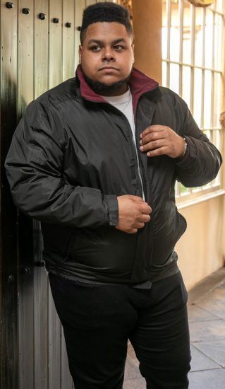 D555 Rudy Showerproof Fleece Lined Jacket With Packaway Hood - Black - Jakker - Store jakker - 2XL-12XL